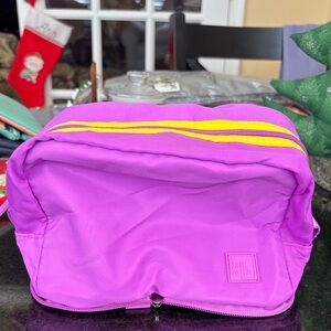 IHKWIP Vibrant Pink Zip Collapsible Cosmetic Case Water Resistant Luxe Polyester